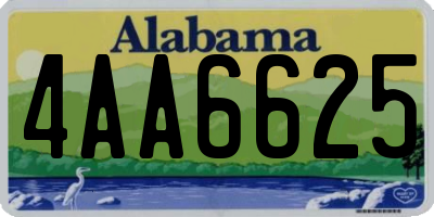 AL license plate 4AA6625