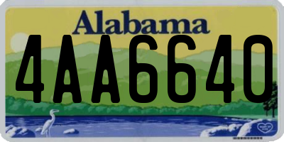 AL license plate 4AA6640