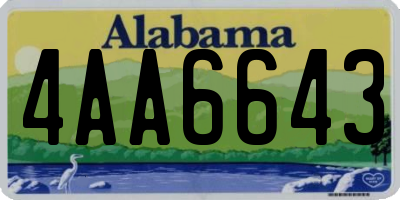 AL license plate 4AA6643