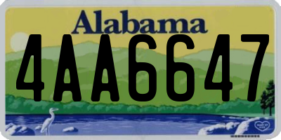 AL license plate 4AA6647
