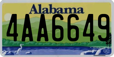 AL license plate 4AA6649