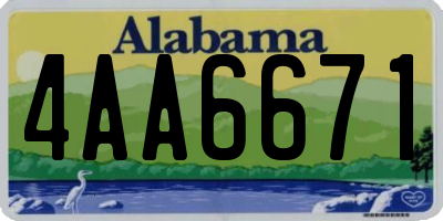 AL license plate 4AA6671