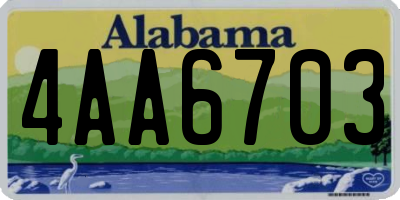 AL license plate 4AA6703