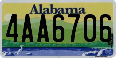 AL license plate 4AA6706
