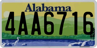 AL license plate 4AA6716
