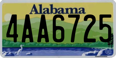 AL license plate 4AA6725