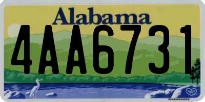 AL license plate 4AA6731