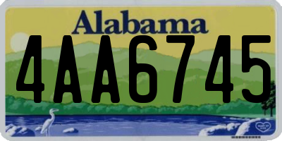 AL license plate 4AA6745