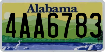 AL license plate 4AA6783