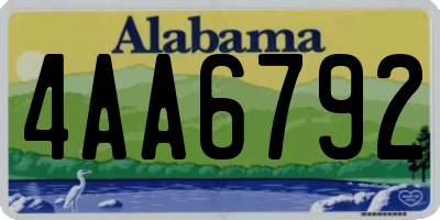 AL license plate 4AA6792