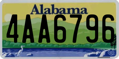 AL license plate 4AA6796