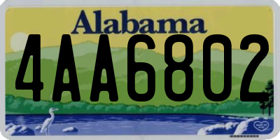 AL license plate 4AA6802