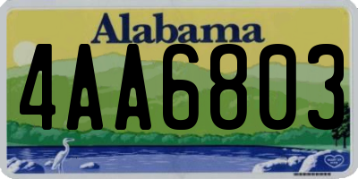 AL license plate 4AA6803