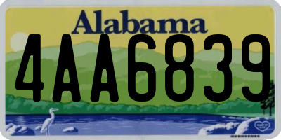 AL license plate 4AA6839