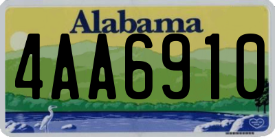 AL license plate 4AA6910