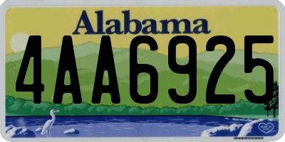 AL license plate 4AA6925