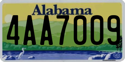 AL license plate 4AA7009