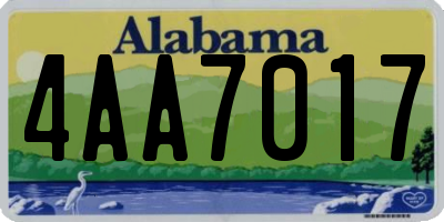 AL license plate 4AA7017