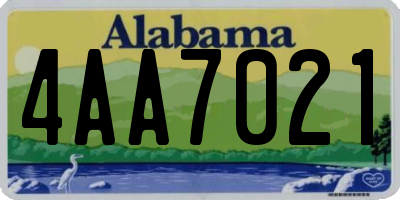 AL license plate 4AA7021
