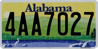 AL license plate 4AA7027
