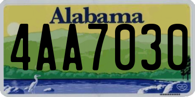AL license plate 4AA7030