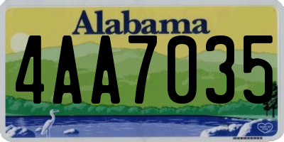 AL license plate 4AA7035