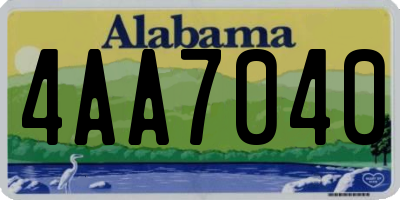 AL license plate 4AA7040