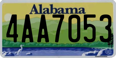 AL license plate 4AA7053