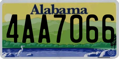 AL license plate 4AA7066