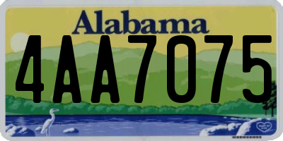 AL license plate 4AA7075