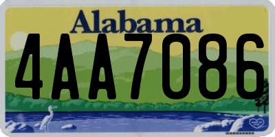 AL license plate 4AA7086