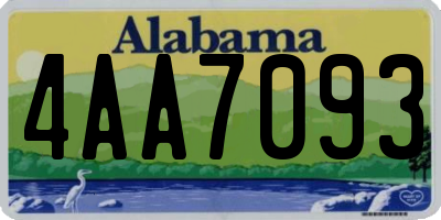 AL license plate 4AA7093