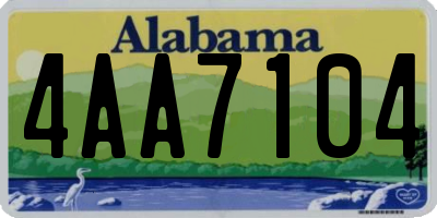 AL license plate 4AA7104