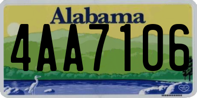 AL license plate 4AA7106