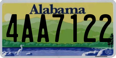 AL license plate 4AA7122