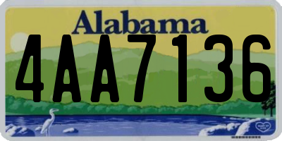 AL license plate 4AA7136