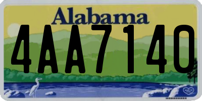 AL license plate 4AA7140