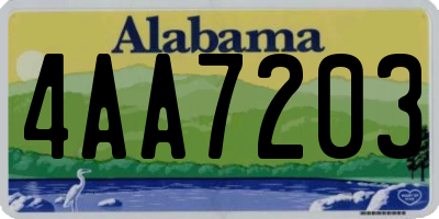 AL license plate 4AA7203