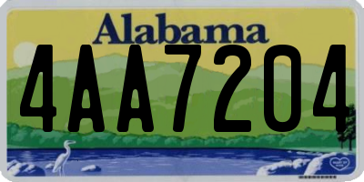 AL license plate 4AA7204