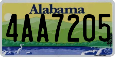 AL license plate 4AA7205