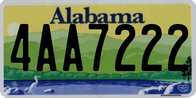 AL license plate 4AA7222