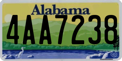 AL license plate 4AA7238