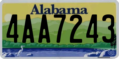 AL license plate 4AA7243