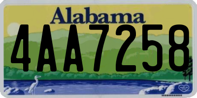 AL license plate 4AA7258