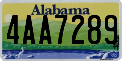 AL license plate 4AA7289