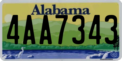 AL license plate 4AA7343