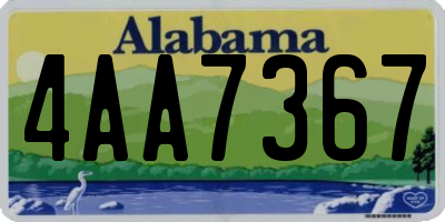 AL license plate 4AA7367