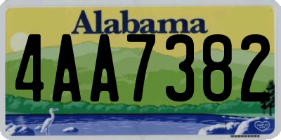 AL license plate 4AA7382