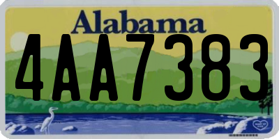 AL license plate 4AA7383