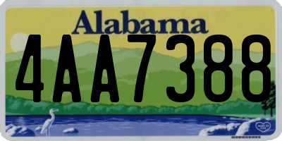 AL license plate 4AA7388